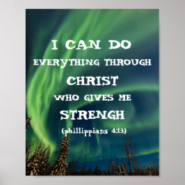 Bibel Verse Inspiration Zitat Northern Lights Poster