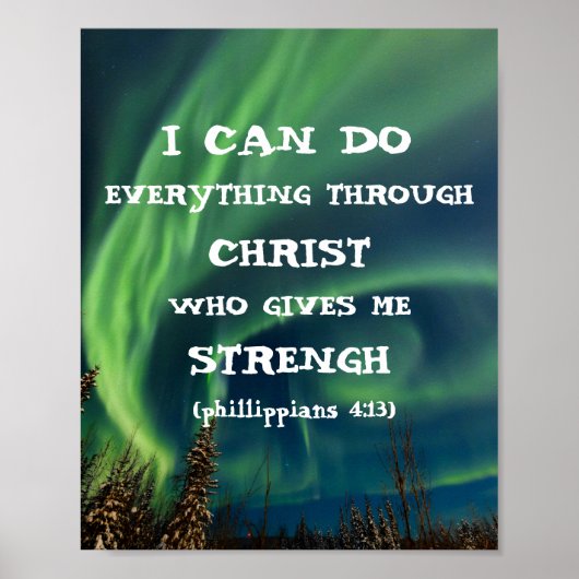 Bibel Verse Inspiration Zitat Northern Lights Poster (Vorne)