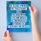 Bibel Verse Isaiah 40:29 Flyer (Hand)
