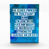 Bibel Verse Isaiah 40:29 Fotoblock (Vorderseite)