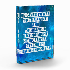 Bibel Verse Isaiah 40:29 Fotoblock