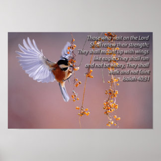 Bibel Verse Isaiah 40:31 mit Bird Motivierend Poster