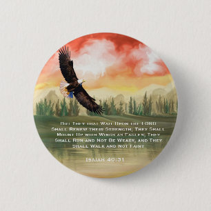 Bibel Verse Isaiah 40: 31 Monte on Eagle Wings Button