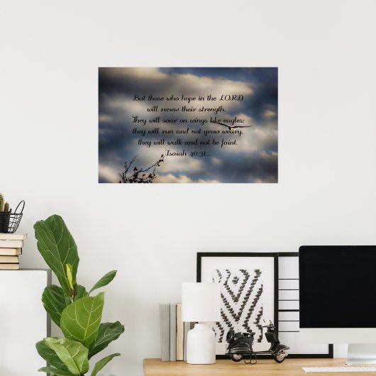 Bibel Verse Isaiah 40:31 Poster (Heimbüro)