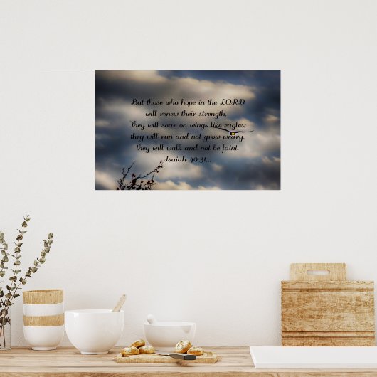 Bibel Verse Isaiah 40:31 Poster (Küche)