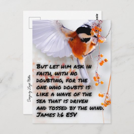 Bibel Verse James 1:6 Postkarte (Vorne/Hinten)