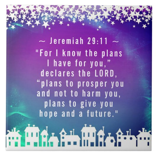 Bibel Verse Jeremiah 29:11 Weihnachtsdorf Fliese (Vorderseite)