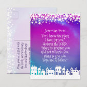 Bibel Verse Jeremiah 29:11 Weihnachtsdorf Postkarte (Vorne/Hinten)