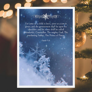 Bibel Verse Jesus Christus Schneeflocken Weihnacht Feiertagskarte