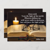 Bibel Verse Johannes 8:12 Jesus ist das Licht der  Postkarte (Vorne/Hinten)