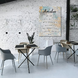 Bibel Verse, John 14:27 WIth Name, Boho Floral Wandteppich