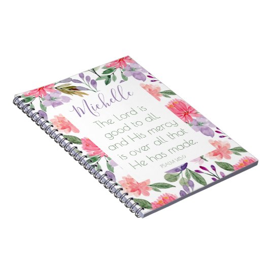 Bibel Verse Lila Notebook Notizblock (Rechte Seite)