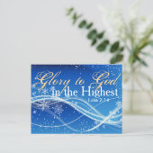 Bibel Verse Luke 2:14 Ruhm zu Gott Postkarte (Stehend Vorderseite)