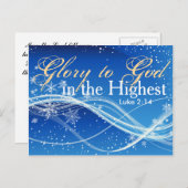 Bibel Verse Luke 2:14 Ruhm zu Gott Postkarte (Vorne/Hinten)