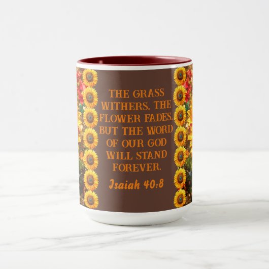 Bibel Verse mit Sonnenblumen Wilhelm Tell Tasse (Zentrum)