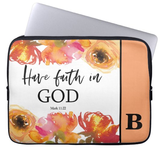 Bibel Verse Monogram Laptop Sleeve (Vorderseite)