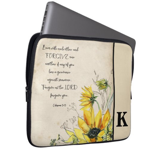 Bibel Verse Monogram Laptop Sleeve (Vorne Rechts)