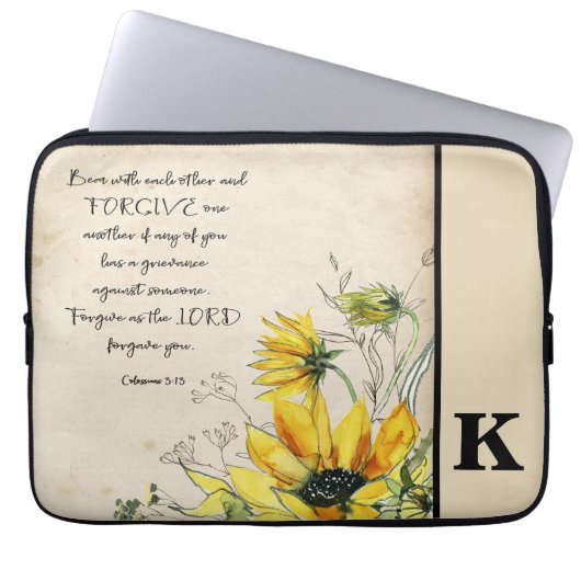 Bibel Verse Monogram Laptop Sleeve (Vorderseite)