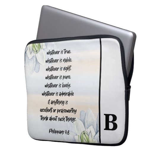 Bibel Verse Monogram Laptop Sleeve (Vorderseite Links)