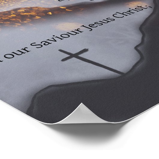 Bibel Verse Mountain Sunset Poster (Ecke)