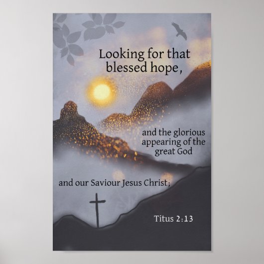 Bibel Verse Mountain Sunset Poster (Vorne)