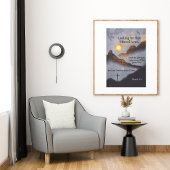 Bibel Verse Mountain Sunset Poster