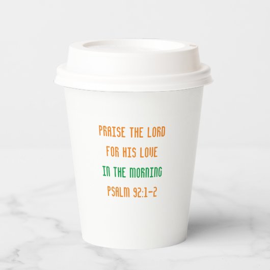 Bibel Verse Paper Cup Psalm 92:2 Pappbecher (Vorderseite)