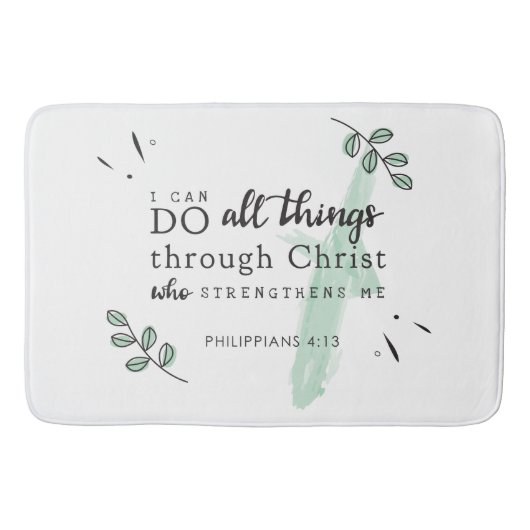 Bibel Verse Philippianer 4:13 Bath Mat Badematte (Vorderseite)