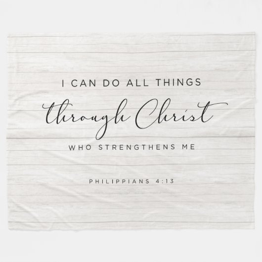 Bibel Verse Philippianer 4:13 Ich kann alles tun Fleecedecke (Vorderseite (Horizontal))