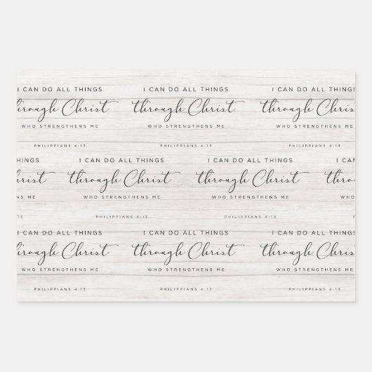 Bibel Verse Philippianer 4:13 Ich kann alles tun Geschenkpapier Set (Vorderseite 2)
