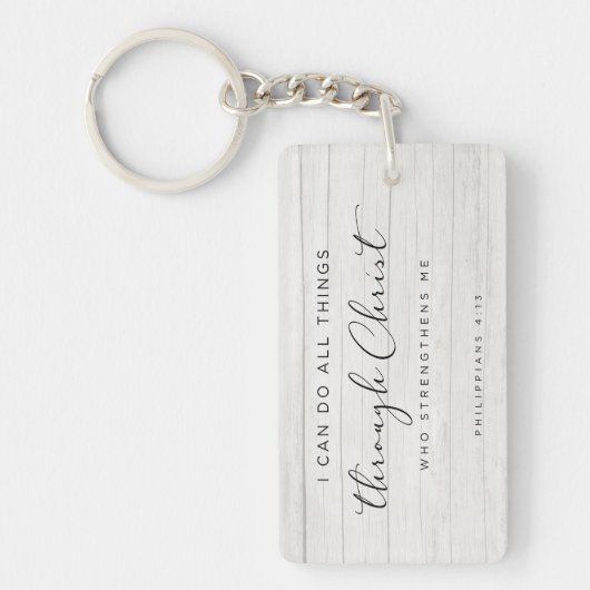 Bibel Verse Philippianer 4:13 Ich kann alles tun Schlüsselanhänger (Vorderseite)