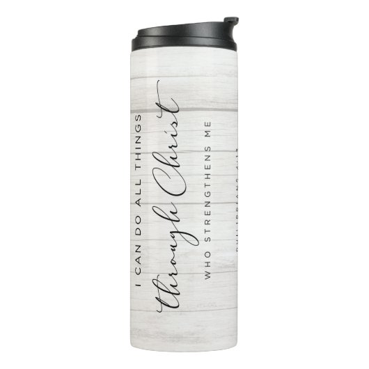 Bibel Verse Philippianer 4:13 Ich kann alles tun Thermosbecher (Nach links gedreht)