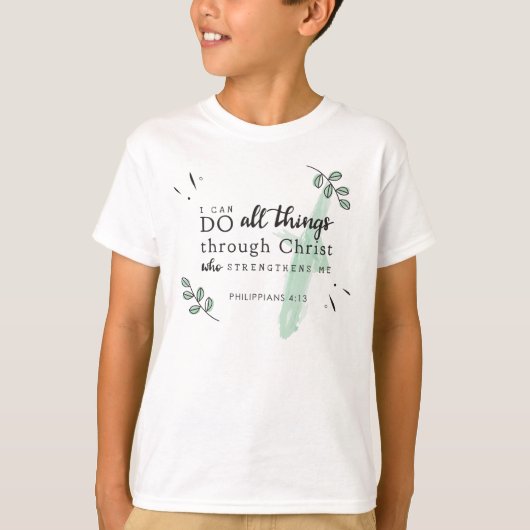Bibel Verse Philippianer 4:13 Kinder T - Shirt (Vorderseite)