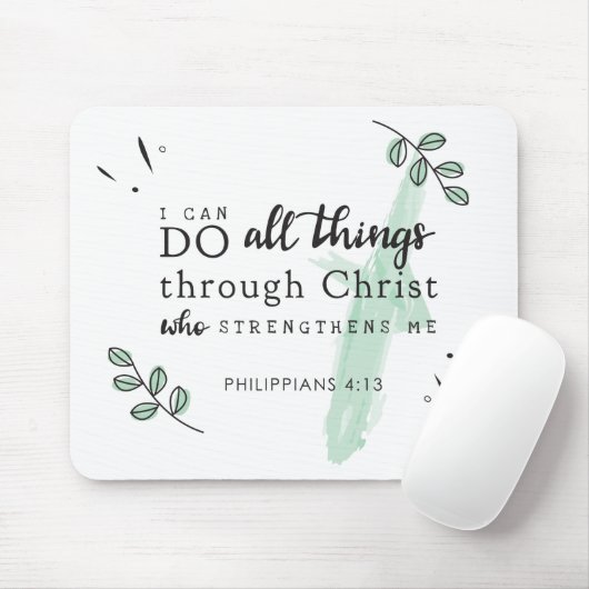 Bibel Verse Philippianer 4:13 Mousepad (Mit Mouse)