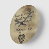 Bibel Verse Philippianer 4:13 Runde Wanduhr (Winkel)