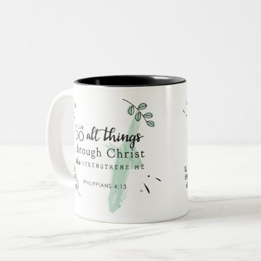 Bibel Verse Philippianer 4:13 Tasse (Vorderseite Links)