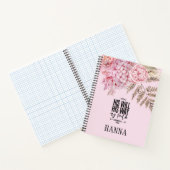 Bibel Verse Pink Blush Pampas Grass Notebook Notizblock (Innenseite)