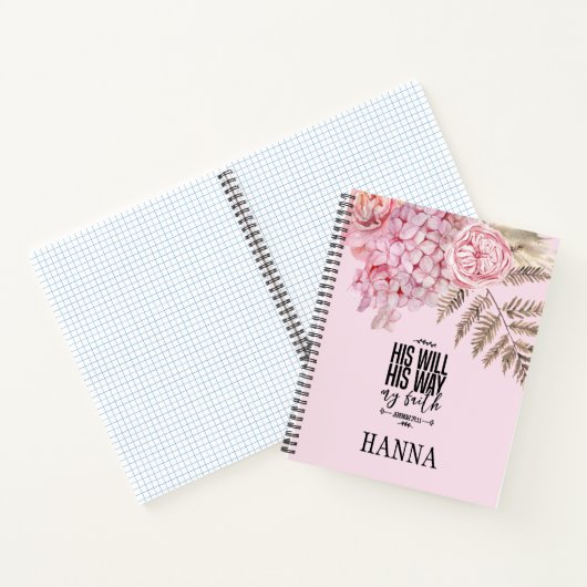 Bibel Verse Pink Blush Pampas Grass Notebook Notizblock (Innenseite)