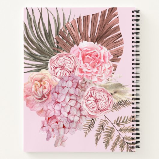 Bibel Verse Pink Blush Pampas Grass Notebook Notizblock (Rückseite)