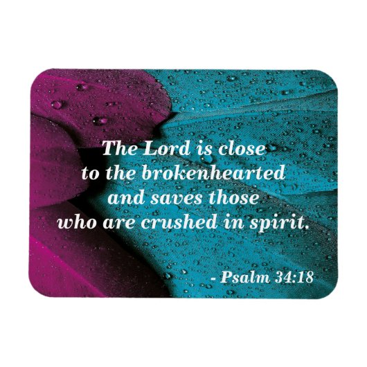 Bibel Verse Psalm 34:18 Brokenherzted Magnet (Horizontal)