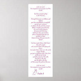 Bibel Verse Psalm 8 Ehre im Himmel Poster
