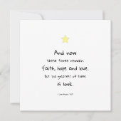 Bibel Verse Quote 1 Korinther 13:13 Karte (Vorderseite)