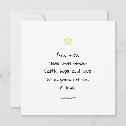 Bibel Verse Quote 1 Korinther 13:13 Karte (Vorderseite)