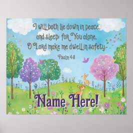 Bibel Verse Quote Baby Girl Kinderzimmer Woodland  Poster
