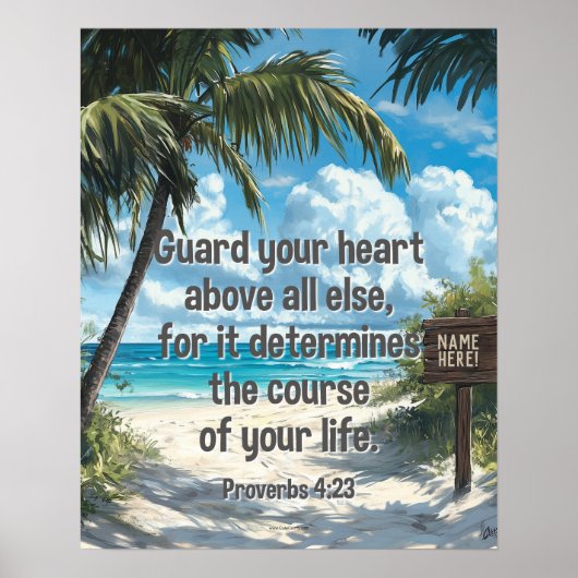 Bibel Verse Quote Beach Individuelle Name Poster (Vorne)