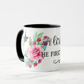 Bibel Verse Rosa Rosenvogel Tasse (Vorderseite Links)