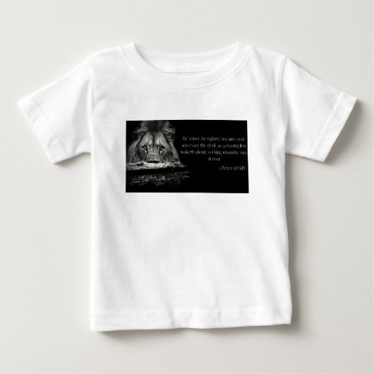Bibel Verse Scripting 1 Peter 5:8 KJV Baby T-shirt (Vorderseite)