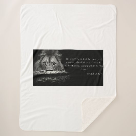 Bibel Verse Scripting 1 Peter 5:8 KJV Sherpadecke (Vorderseite)