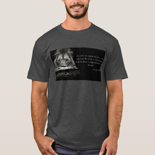 Bibel Verse Scripting 1 Peter 5:8 KJV Unisex T-Shirt (Vorderseite)