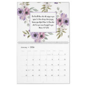 Bibel Verse Scripting Aquarellfarben Monatlich Kalender (Jan 2026)